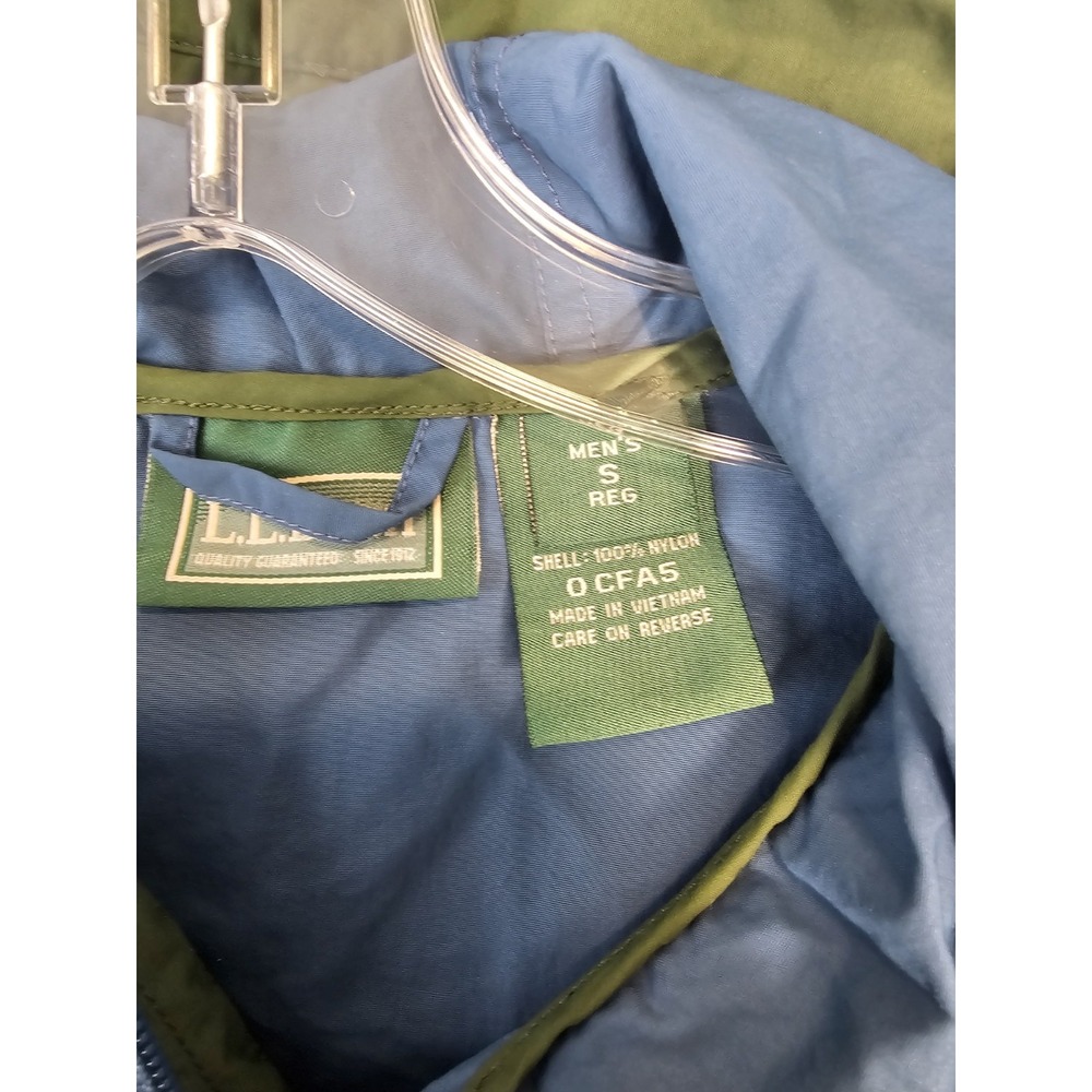 Vtg LL Bean Men's Small Jacket Hooded Nylon Anorak Pullover Hiking Blue - Picture 4 of 9